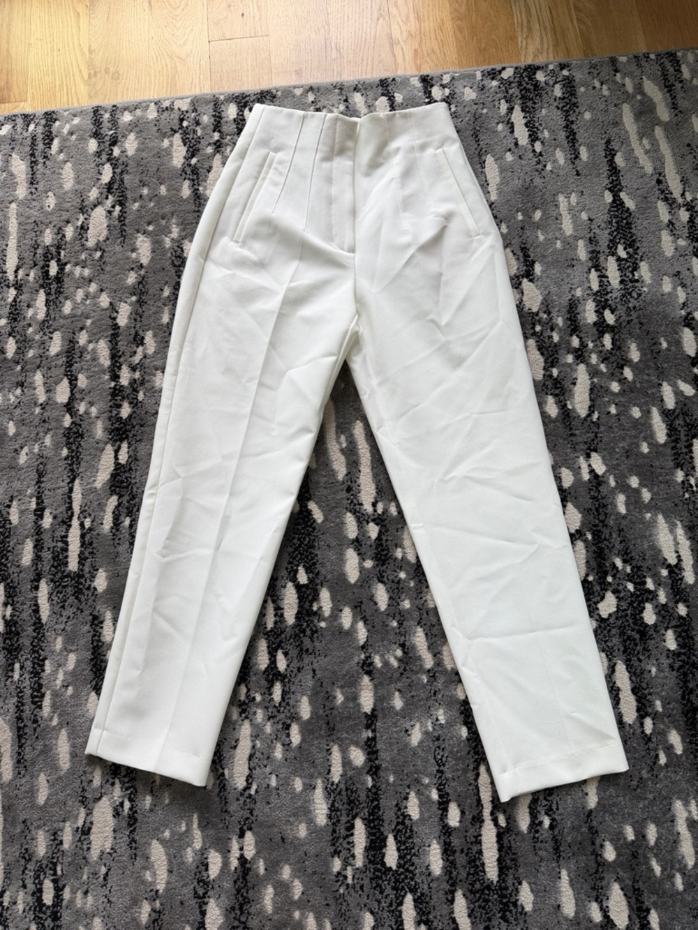 High-Waist White Women’s Tailored Pants